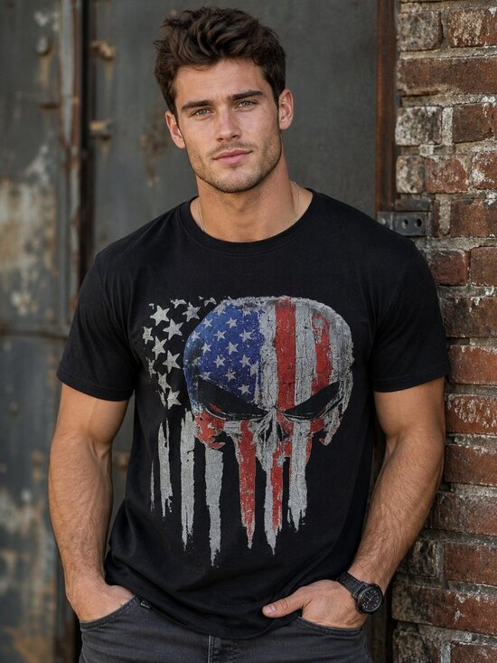 Other - NWT! XL Black T-Shirt Punisher 2%er Mens Womens Tee Red White And Blue Size XL